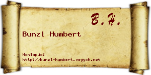 Bunzl Humbert névjegykártya